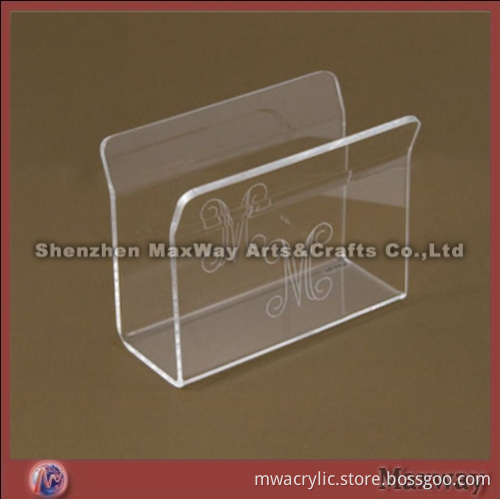 Transparent Simple Single Acrylic/Lucite Napkin Holder for Hotel